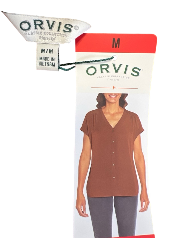 Orvis Women's Brown Short Sleeve Button Up Shirt - M image 3