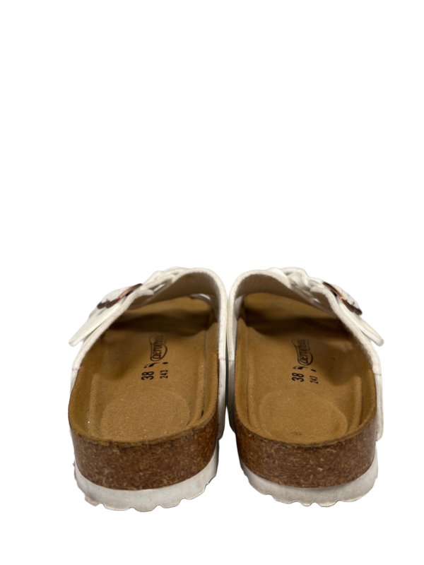 Aerothotic Women's White Leather Suri Cork Braided Adjustable Sandals - 38/US 8 image 4