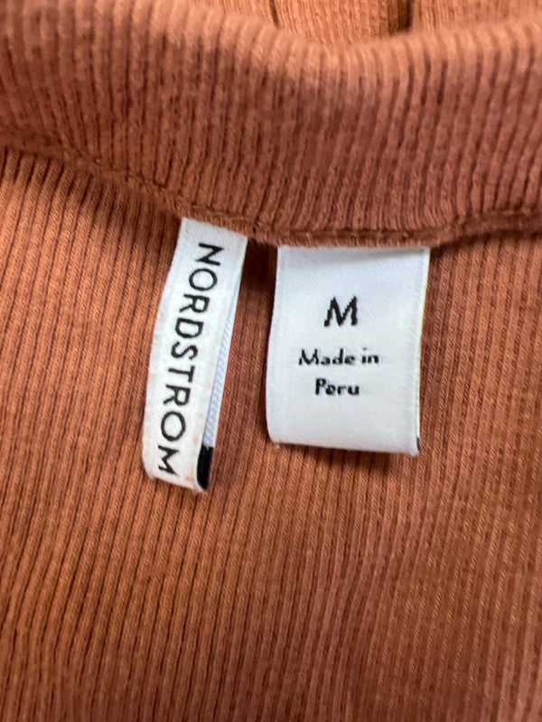 Nordstrom Women's Orange Ribbed Long Sleeve Crewneck Shirt - M image 3