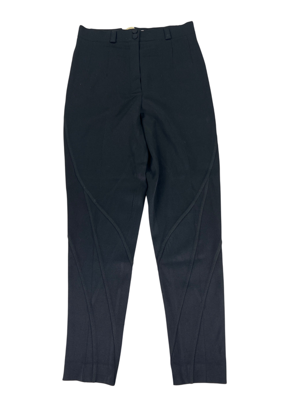 Claude Montana Women's Black Wool Stretch Skinny Leg Pants - 46/US 12