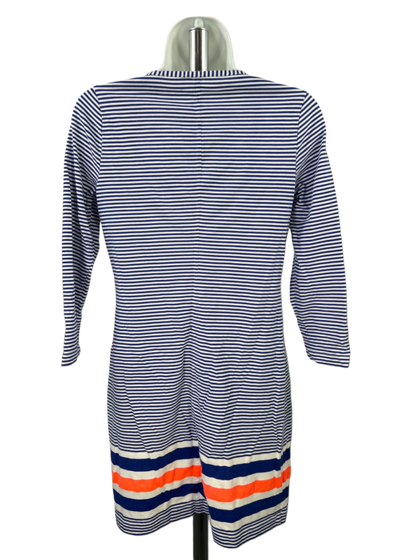 Lilly Pulitzer Women's Blue/White Striped Scoop Neck Half Sleeve Mini Dress - S image 2