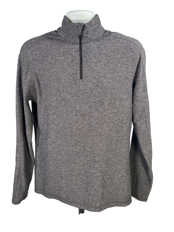 Lululemon Men's Gray Heathered Surge Warm 1/2 Zip Athletic Pullover Shirt - S