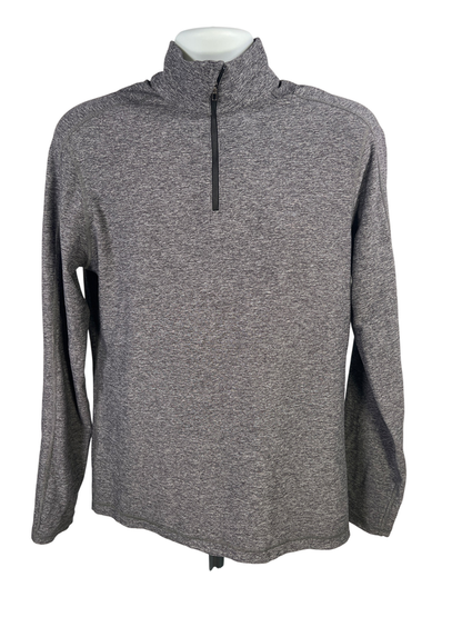Lululemon Men's Gray Heathered Surge Warm 1/2 Zip Athletic Pullover Shirt - S