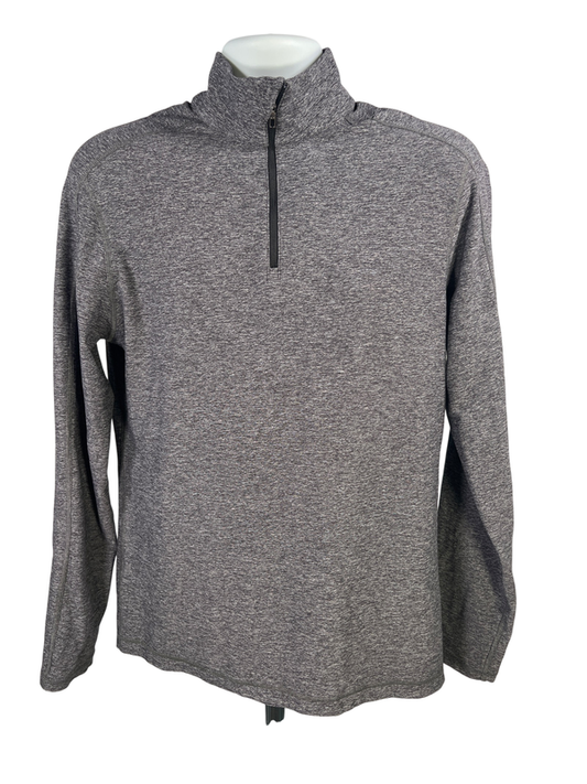 Lululemon Men's Gray Heathered Surge Warm 1/2 Zip Athletic Pullover Shirt - S