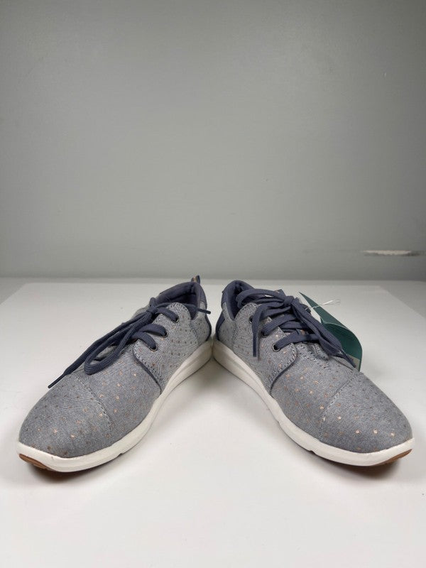 Toms Women's Blue Del Rey Chambray Metallic Polka Dot Lace Up Sneakers - 7 image 6