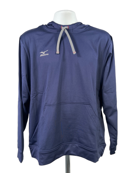 Mizuno Men's Navy Blue Performance Athletic Pullover Hoodie Sweatshirt - M