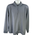 Hickey Freeman Men's Gray/Blue Quarter Zip Pullover Sweatshirt - XL