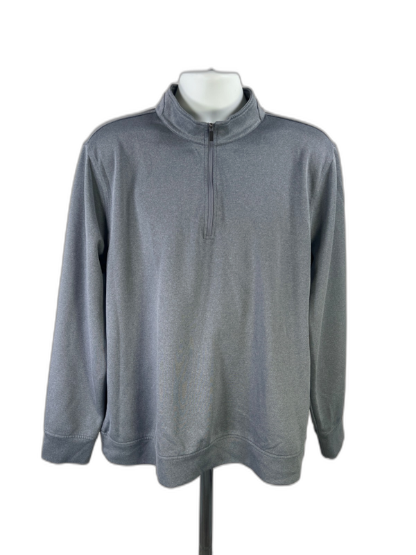 Hickey Freeman Men's Gray/Blue Quarter Zip Pullover Sweatshirt - XL