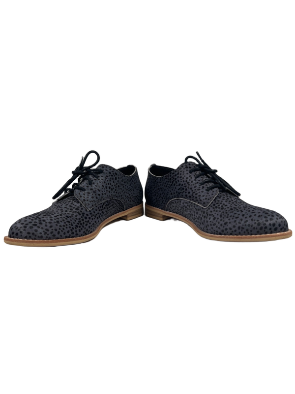 All Black Women's Gray Spotted Sleek Fur Ox Lace Up Oxford Shoes - 37.5/US 7 image 7