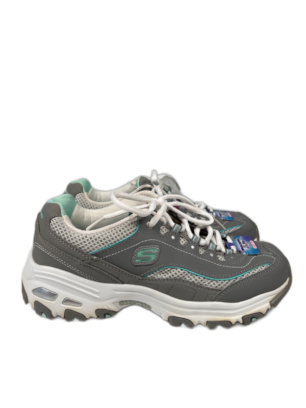 Skechers Women's Gray/Blue D'Lites Air Cooled Memory Foam Sneakers - 7