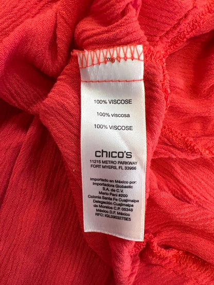 Chico's Women's Red 3/4 Bell Sleeve Cold Shoulder Blouse - 0/US S image 4