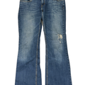 Levi's Women's Medium Wash 524 Too Superlow Distressed Denim Jeans - 13