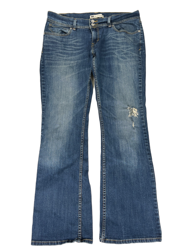 Levi's Women's Medium Wash 524 Too Superlow Distressed Denim Jeans - 13