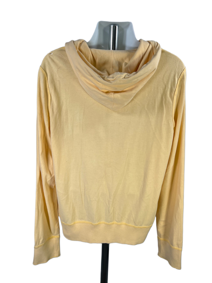 Abercrombie & Fitch Men's Yellow/White Cotton Graphic Zip Up Hooded Jacket - XL image 2