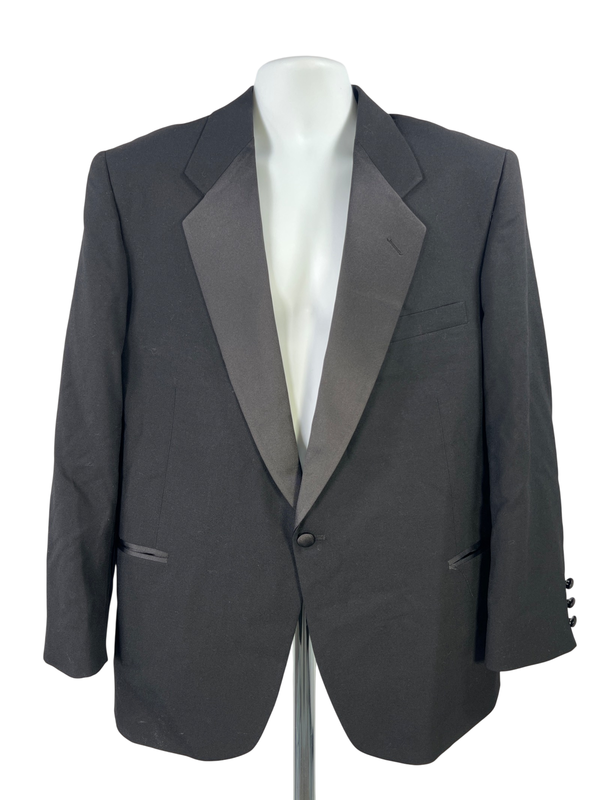 Neil Allyn Men's Black Wool One ButtonTuxedo Jacket - 44S