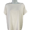 J Jill Women's White Cotton Blend Short Sleeve Tee Shirt - M