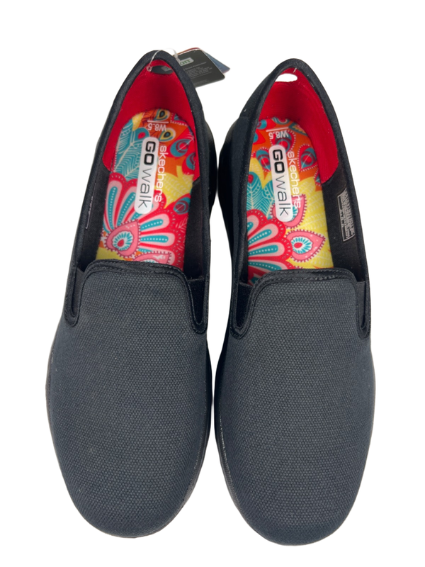 Skechers Women's Black Canvas Cadence Go Walk Slip On Shoes - 8.5 image 4