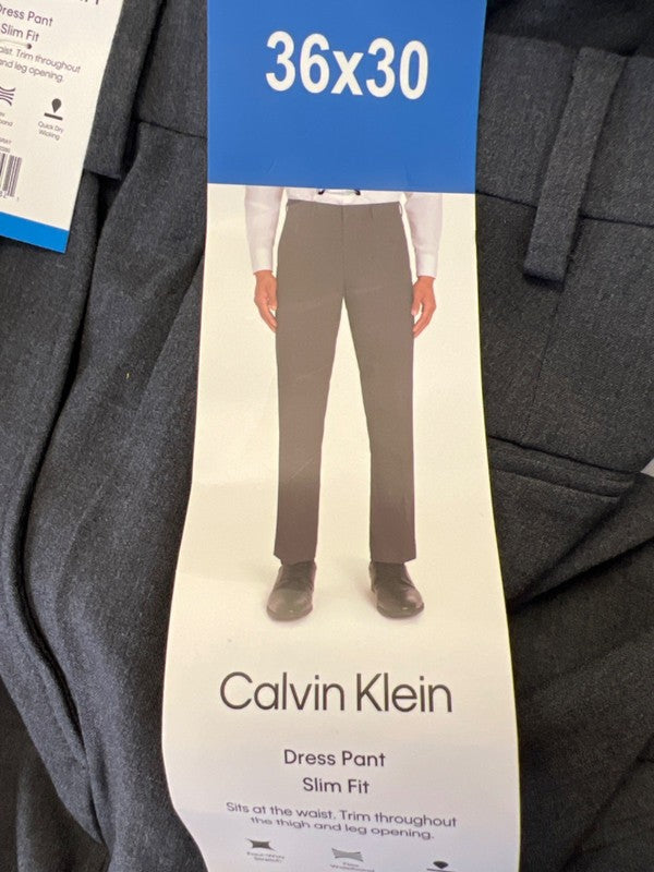 Calvin Klein Men's Gray Quick Dry Slim Fit Dress Pants - 36x30 image 5