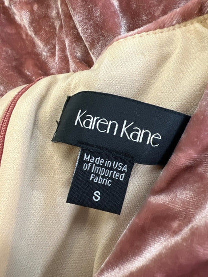 Karen Kane Women's Pink La Vie En Rose Crush Velour Dress - S image 3