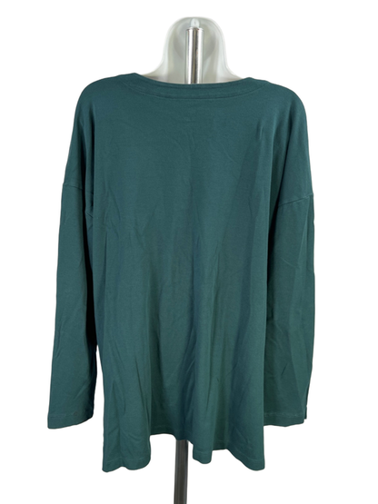 J Jill Women's Green V Neck Tunic Long Sleeve Shirt - L Tall image 2