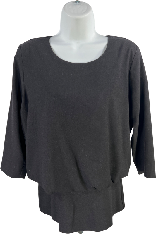 Cabi Women’s Black Indulgence 1/2 Sleeve Blouson Blouse - S