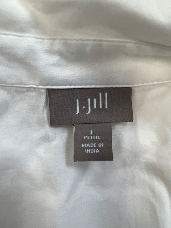 J. Jill Women’s White 100% Cotton Boho Style 1/2 Button Blouse - Petite L image 3
