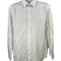 Bugatchi Uomo Men's White Cotton Long Sleeve Button Up Shirt - 17.5