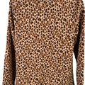 J.Jill Women’s Brown Animal Print Cowl Neck Long Sleeve Shirt - XS