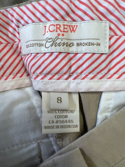 J Crew Women's Tan 100% Cotton Chino Broken-In Shorts - 8 image 3
