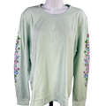 Life is Good Women's Green/Blue Crusher Wildflowers Long Sleeve Shirt - XL