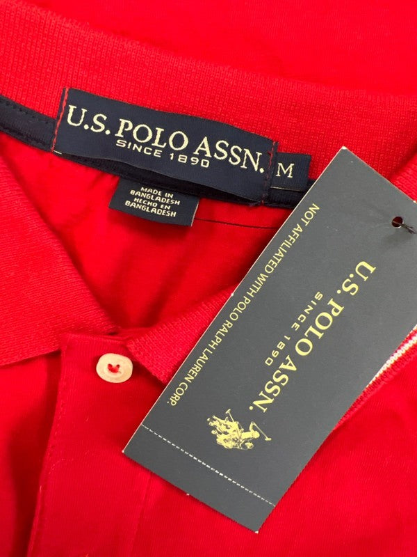 U.S. Polo Assn Men's Red Short Sleeve Polo Shirt - M image 3