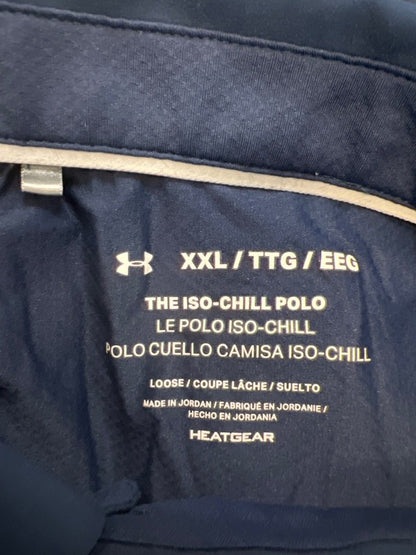 Under Armour Men's Blue Iso-Chill Heatgear Loose Short Sleeve Polo Shirt - XXL image 3
