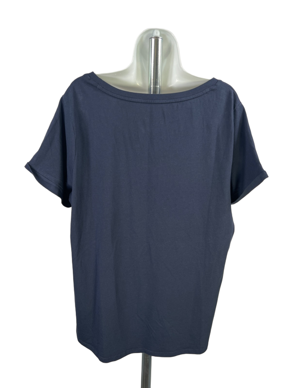 J Jill Women's Navy Blue Cotton Scoop Neck Short Sleeve Tee Shirt - XL image 2