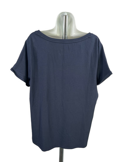 J Jill Women's Navy Blue Cotton Scoop Neck Short Sleeve Tee Shirt - XL image 2