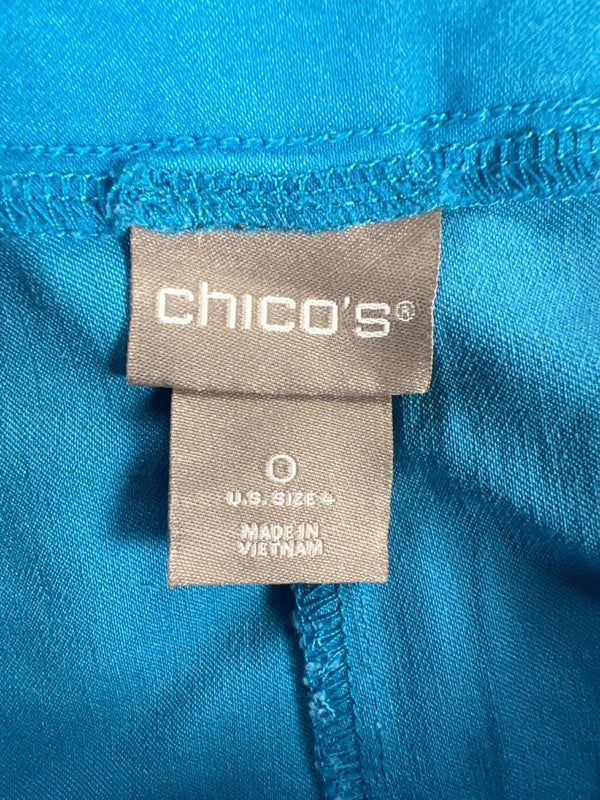 Chico's Women's Blue Cut Out Trim Pull On Capri Pants - 0/US S image 3