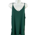 Athleta Women's Green V Neck Side Slit Cami Strap Sleeveless Tank Top - L