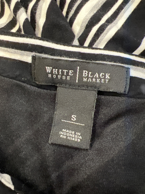 White House Black Market Women's Black/White 3/4 Sleeve Shirt - S image 3