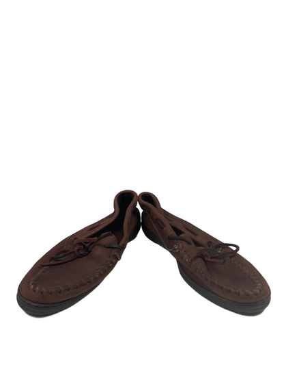 Minnetonka Women's Brown Moosehide Leather Classic Slip On Moccasins - 8 image 6