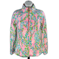 Lilly Pulitzer Women's Pink/Green Skipper Popover 1/4 Zip Shirt - XS