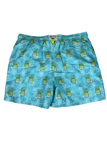 Spicy Tuna Men's Blue Pineapple Graphic Mesh Lined Swim Trunks - XL image 2