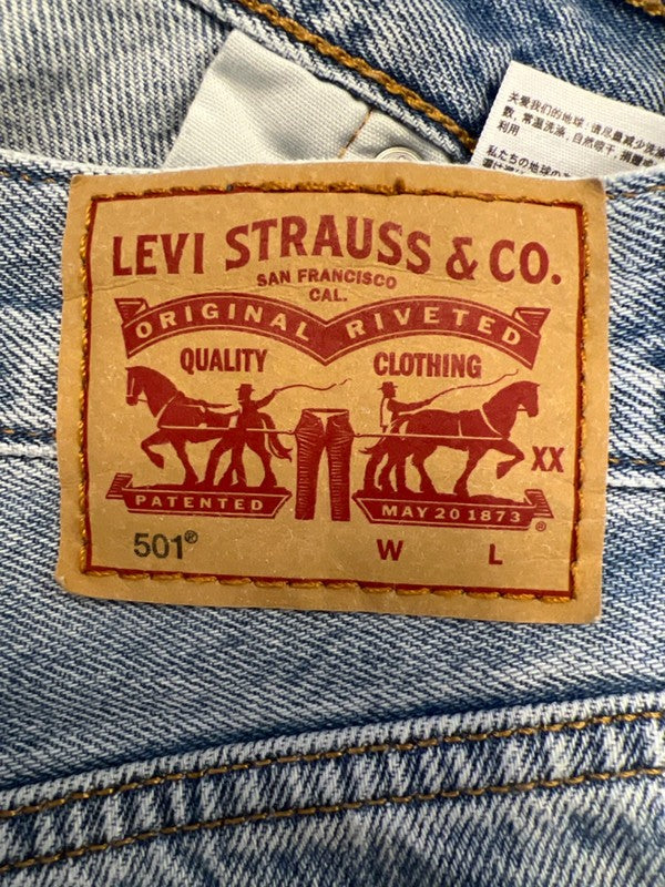 Levi's Women's Light Wash 501 Original Distressed High Rise Denim Shorts - 28 image 3