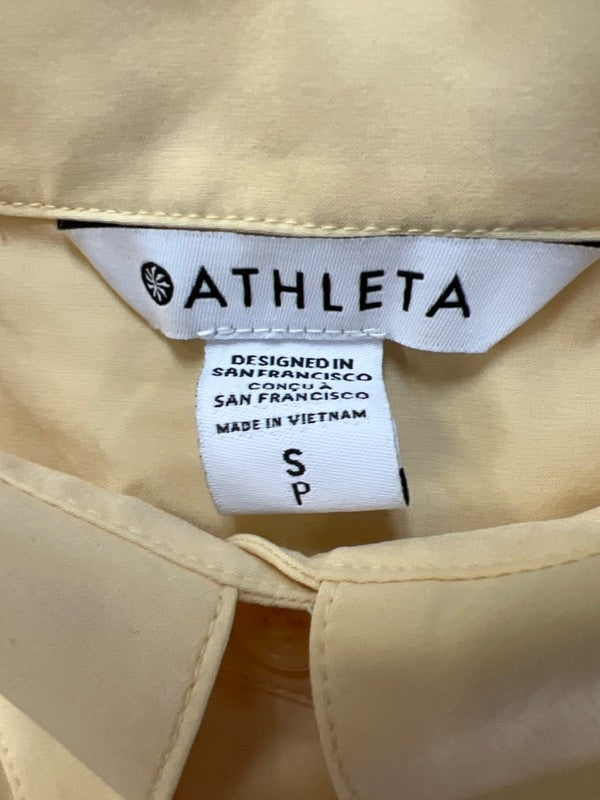 Athleta Women's Yellow Button Up Sleeveless Shirt - S image 3