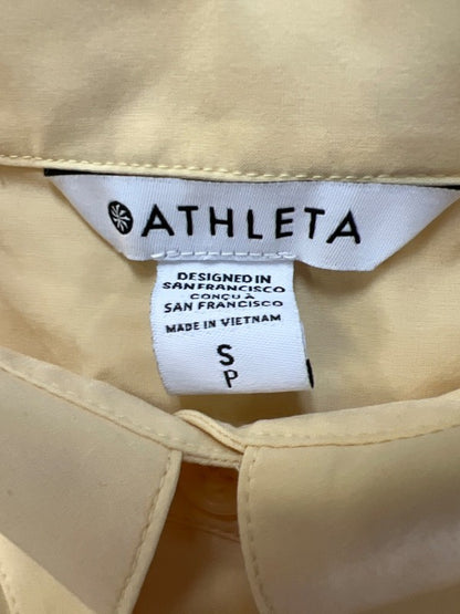 Athleta Women's Yellow Button Up Sleeveless Shirt - S image 3
