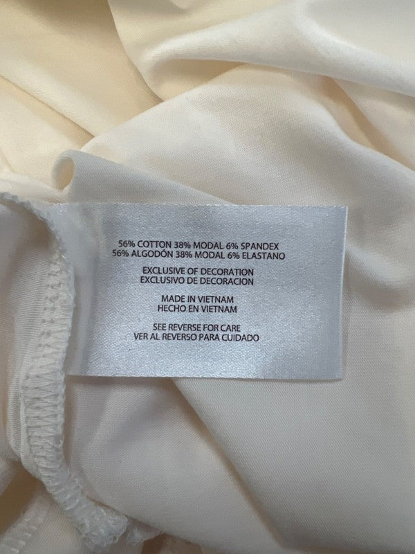 Banana Republic Women's White V Neck Short Cuffed Sleeve Shirt - L image 4