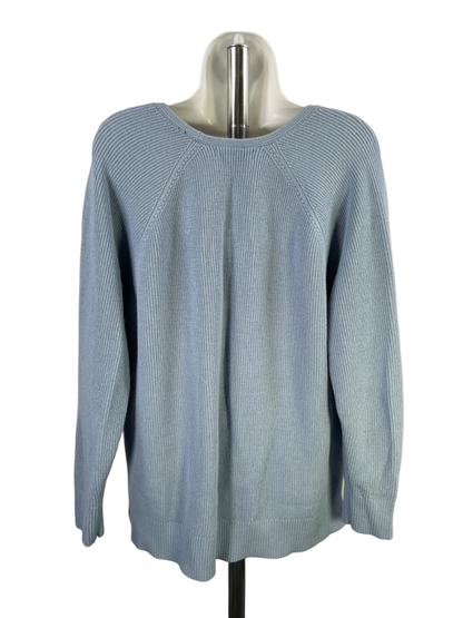 Athleta Women's Blue Wool Blend Hanover Refined V Neck Long Sleeve Sweater - XL image 2