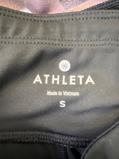 Athleta Women's Black/Multicolor Asymmetrical Mesh Sonar Athletic Leggings - S image 3