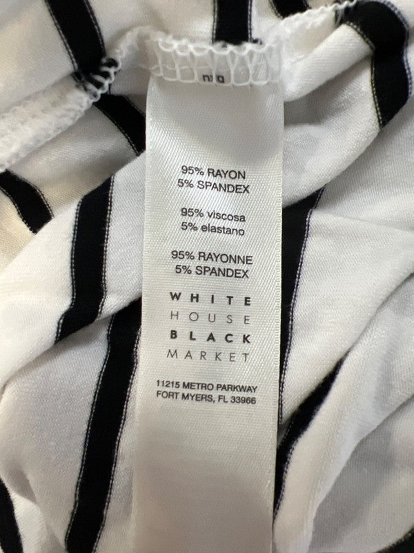 White House Black Market Women's White/Black Button Shoulder Tee Shirt - S image 4