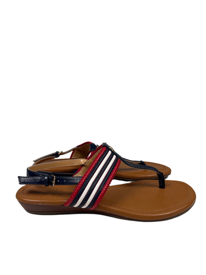 Tommy Hilfiger Women's Blue/Red Jaya Slingback Sandals - 8