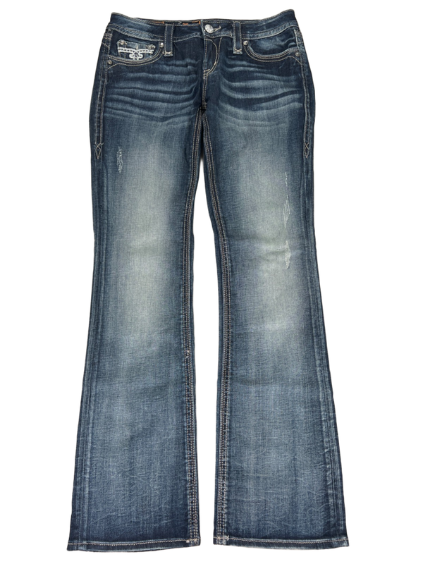 Rock Revival Women's Dark Wash Embellished Sora Boot Denim Jeans - 29