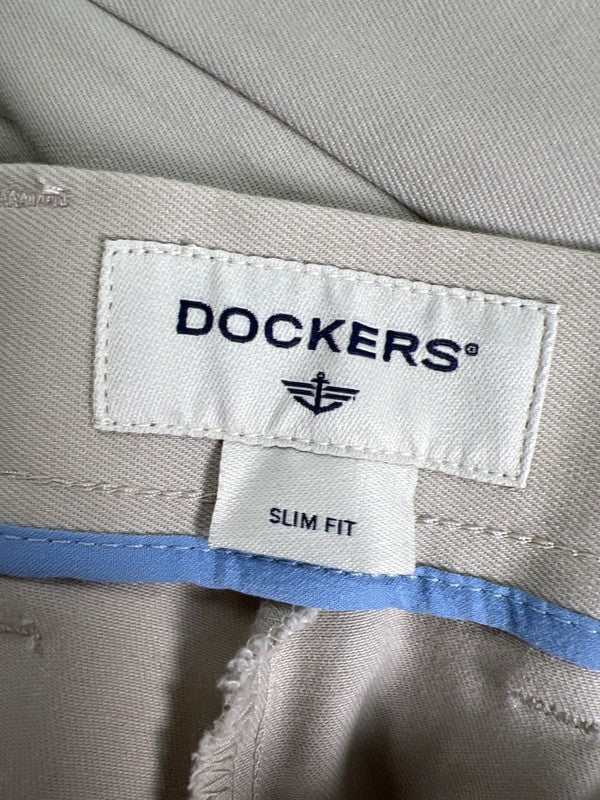 Dockers Men's Beige The Best Pressed Slim Signature Khaki Pants - 34x34 image 3
